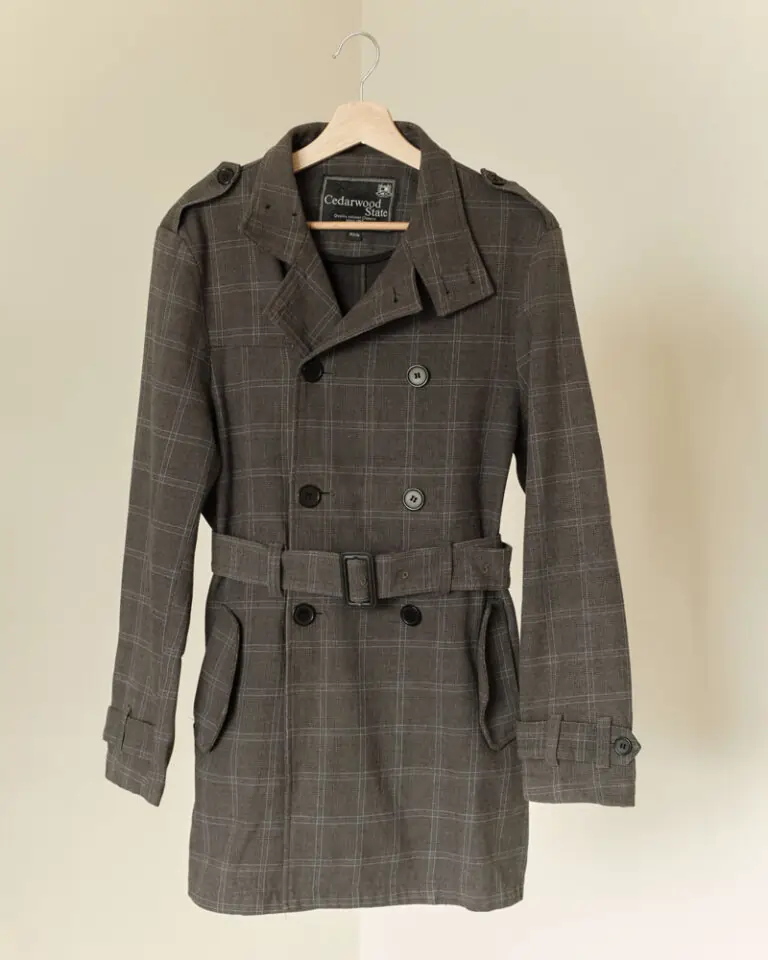 Glen Plaid Trench Coat (5)
