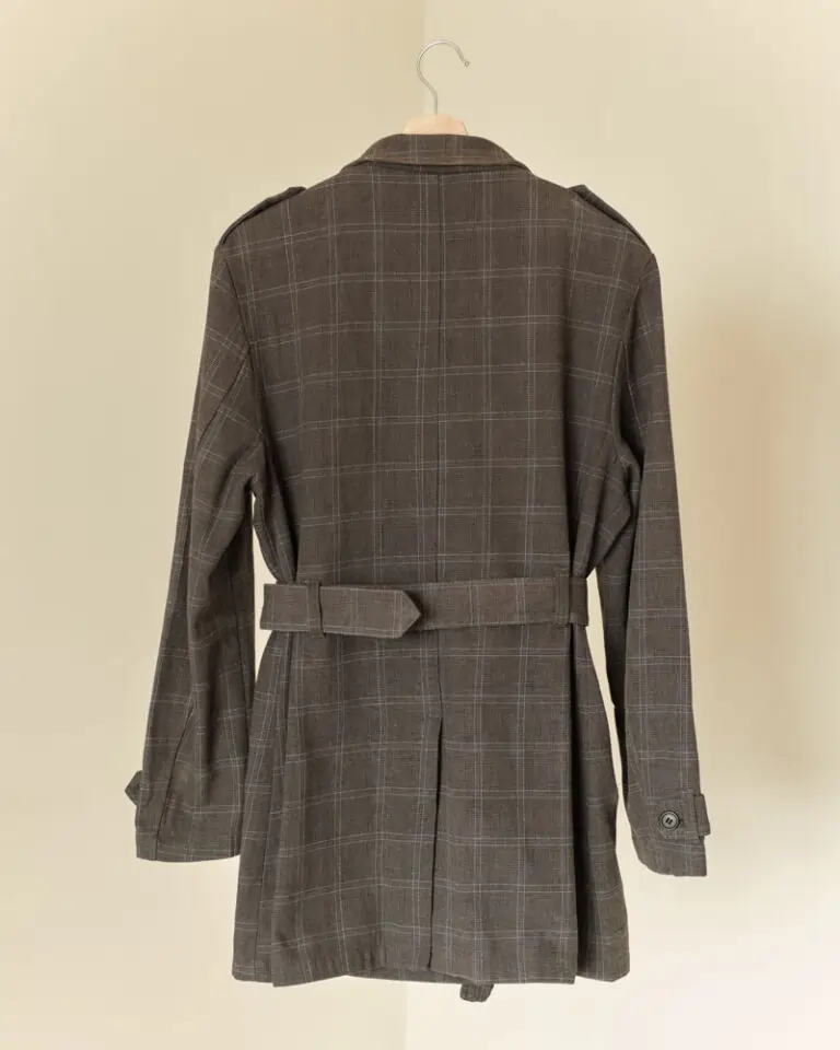 Glen Plaid Trench Coat (6)