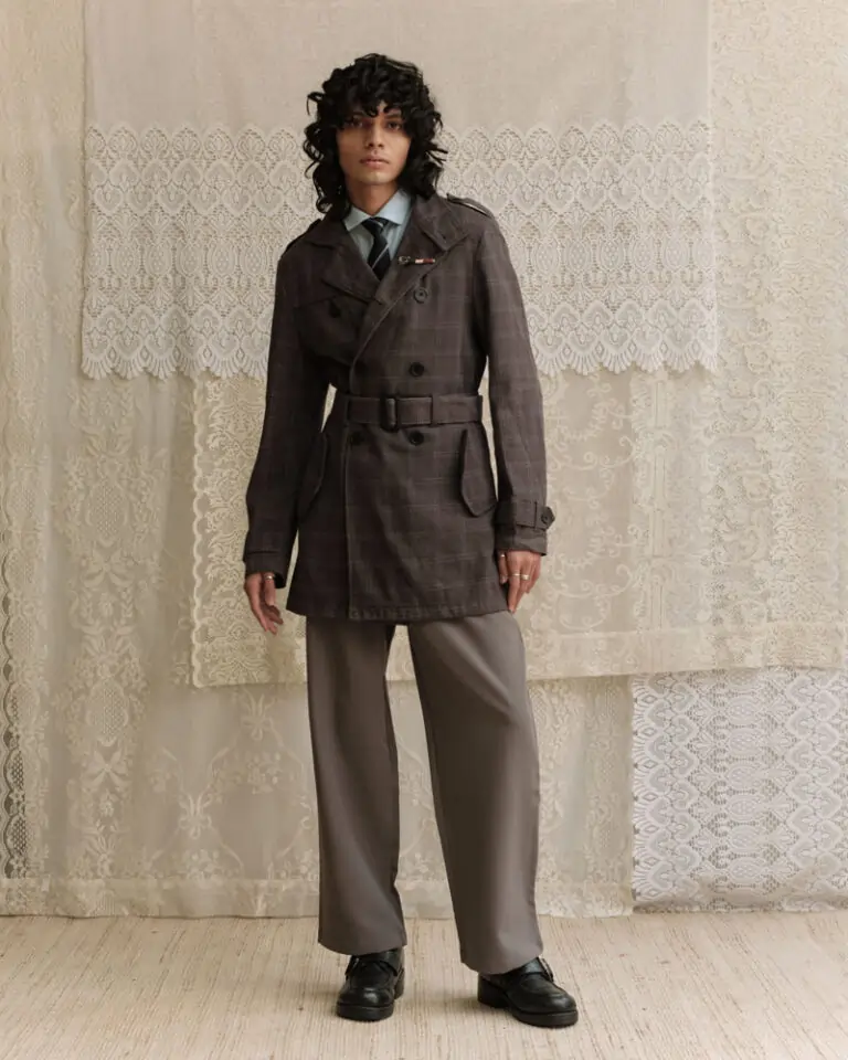 Glen Plaid Trench Coat