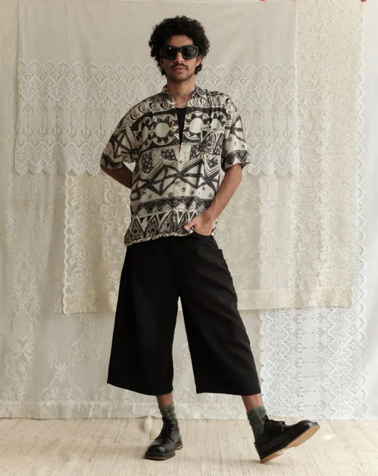 Monochrome tribal print shirt (2)