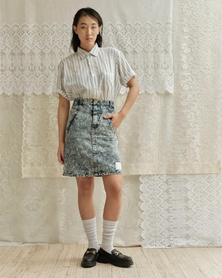 Acid wash skirt