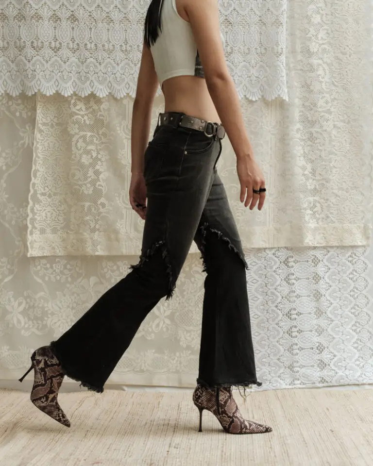Upcycled & Frayed Bellbottom Jeans (2)