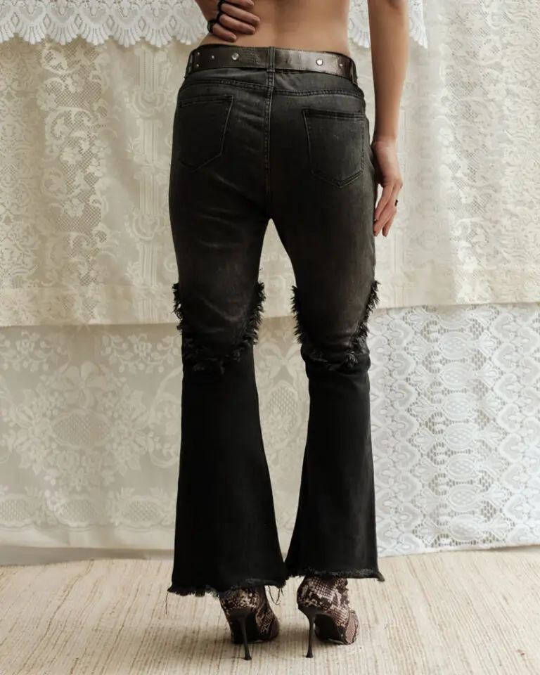 Upcycled & Frayed Bellbottom Jeans (3)