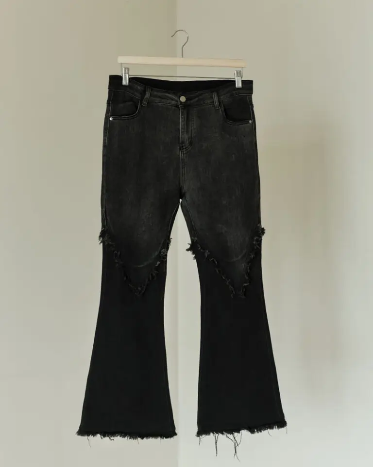 Upcycled & Frayed Bellbottom Jeans (4)