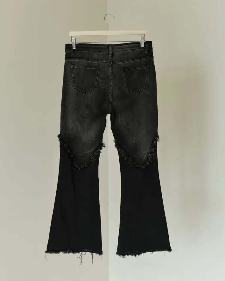 Upcycled & Frayed Bellbottom Jeans (5)